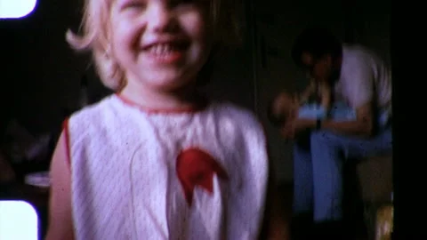 1970 Toddler Plays For Camera Home Movie 