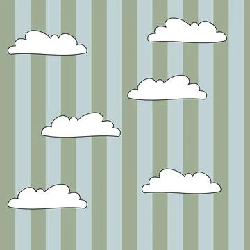 1970 trippy pattern cloud Stock Illustration