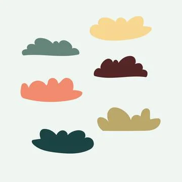 1970 trippy set cloud Stock Illustration