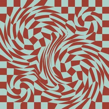 1970 Wavy Swirl Seamless Pattern in Orange and Pink Colors. Seventies Style,  Illustrazione stock