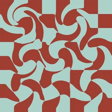 1970 Wavy Swirl Seamless Pattern in Orange and Pink Colors. Seventies Style,  스톡 일러스트
