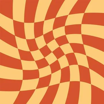 1970 Wavy Swirl Seamless Pattern in Orange and Pink Colors. Seventies Style,  Illustrazione stock