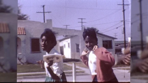 1970s African American Black Girls Street People DANCING Vintage Film Home Movie Stock Footage