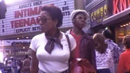 1970S African American Woman Black People Times Square Vintage Film Home Movie  Stock Footage