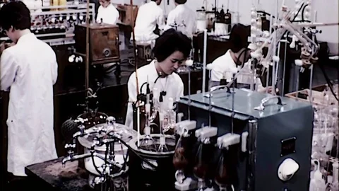 1970s Asian Women Bio Research Science Laboratory Vintage Movie Industrial Film Stock Footage
