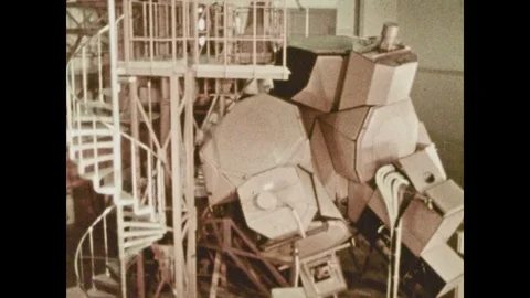 1970s: astronauts learning how to work the lunar lander module, the lunar lander 库存影片 109221637