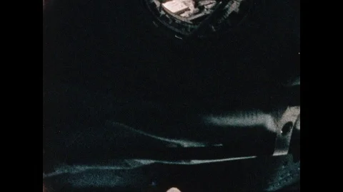 1970s: Astronauts in spacecraft. Stock Footage 104769555
