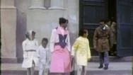 1970S Black Children Go Church African American Family Vintage Film Home Movie Stock Footage