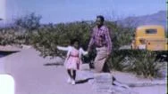 1970S Black Family Father Daughter African American Dad Vintage Film Home Movie Stock Footage