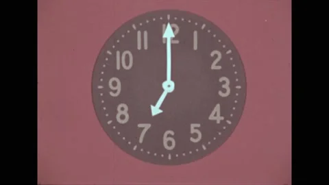 1970s: Clock in operation. Different types of clocks. Stock Footage 194464863