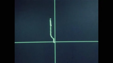 1970s: Computerized graph of mars rover movements. Video stock 174733239
