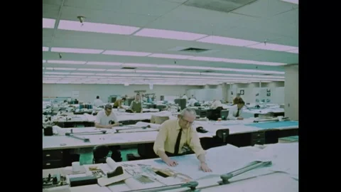 1970s - Construction begins on the USAF SR-71 Blackbird reconnaissance plane, Video stock 125701402