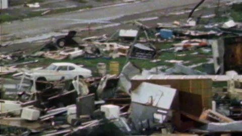 1970s: Cyclone Tracey Devastation, Darwin Australia (Clip 2) Stock Footage 113605787
