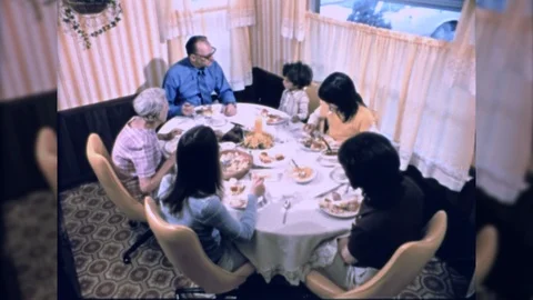 family dinner table vintage