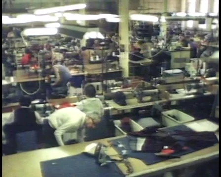 1970s: FOREIGN TEXTILE WORKERS / SLAVE LABOUR FACTORY Stock Footage 50550855