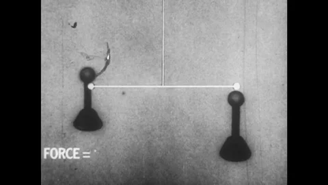 1970s: Graphics show equation for force. Stock Footage 75144379