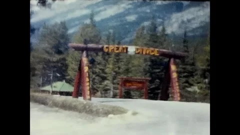 1970s The Great Divide between Alberta and British Columbia 8mm film Stock Footage 333934538