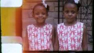 1970S Happy Little Girls Twins African Black American Vintage Film Home Movie Stock Footage