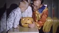 1970s Kids Children Halloween With Dad Father Pumpkin Vintage Film Home Movie HD Footage