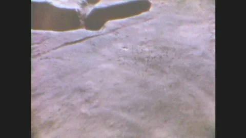 1970s: Model of the surface of Mars, Valles Marineris, rift and plateau, canyon. Stock Footage 86300990