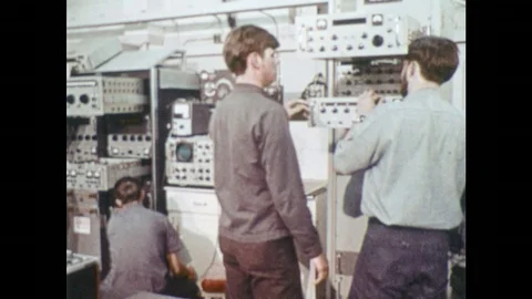 1970s: Navy recruits learn electronics at school. Stock Footage 75130287