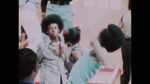 1970s: People dance on Soul Train. Stock Footage