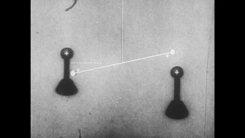 1970s: Positive charges push needle away from conductors. Stock Footage 75143891