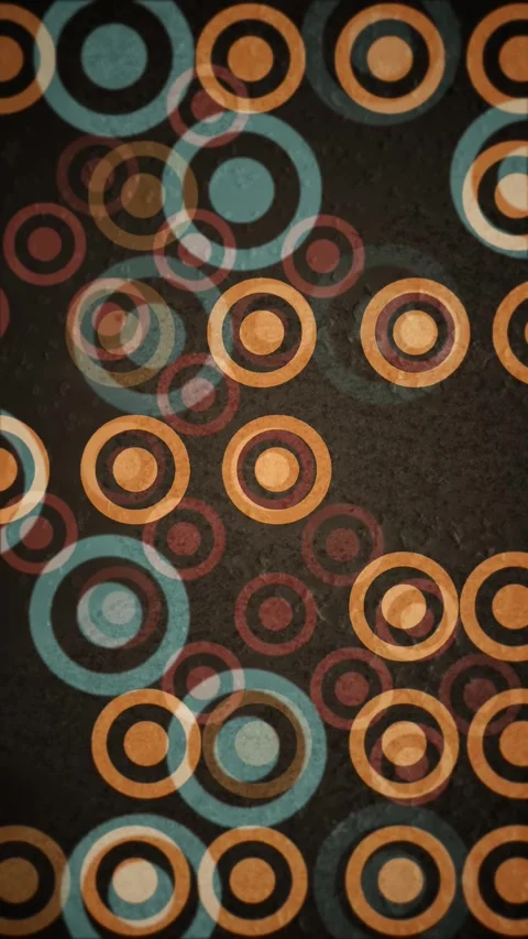 1970s Retro Circles Pattern Vertical Motion Background Stock Footage 331101687