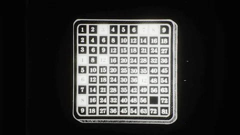 1970s RETRO Program DATA Calculate Data Vintage Film Computer Industrial Movie 스톡 동영상 87303973