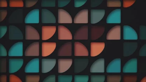 1970s Retro Shapes Pattern Motion Background Stock Footage 339789669