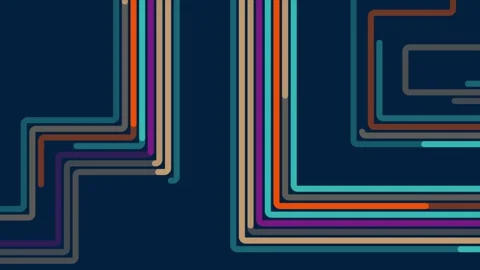 1970s retro striped linear path abstract geometric motion background Stock Footage 323789981