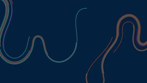 1970s retro wavy linear path abstract geometric motion background Stock Footage 323859052