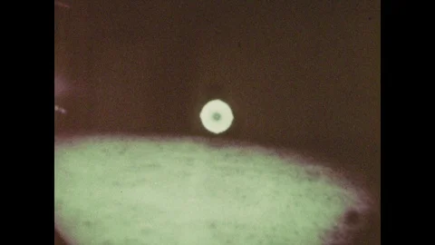 1970s: simulation of the lunar landing on the moon's surface, the lunar lander Stock Footage 109221680
