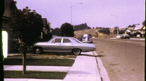 1970s Suburban Tract Homes REAL ESTATE American Dream Suburb Vintage Home Movie Stock Footage