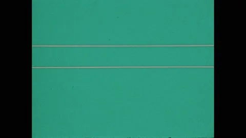 1970s: Text appears between animated parallel lines. Letters, dots and lines Stock Footage 232181742