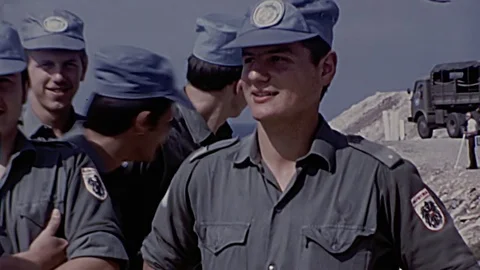 1970s UN United Nations Soldiers Cyprus Peacekeeper Vintage Old Film Home Movie Stock Footage