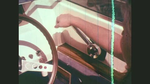 1970s: Woman Turns Off Boat. Head Bobs In Water. Woman Throws Flotation Device Stock Footage