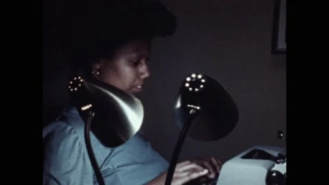 1970s Woman types resume in dark - 1970s Woman Types Resume Dark Footage 194039937 Iconl 