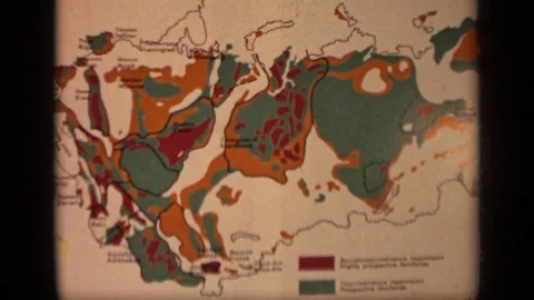 1971: colorful, foreign map of large lan... | Stock Video | Pond5