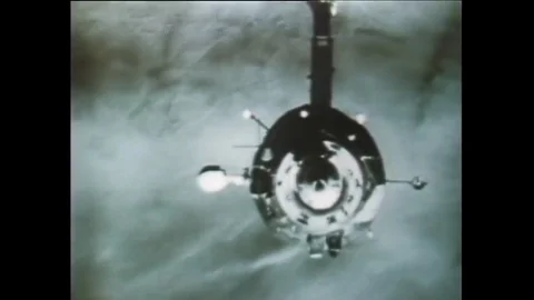 1971 footage of first Soviet Soyuz space station mission. Stock Footage