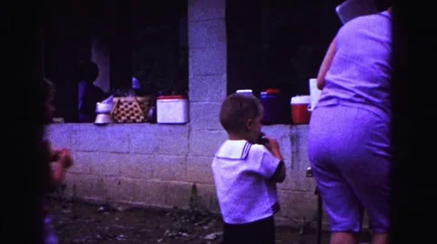 1971: mother with small child is seen OMAHA, NEBRASKA Stock Footage