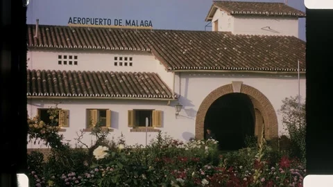1971 Spain Travel: Malaga's tiny airport, Surprising 16mm Footage Stock Footage 306819440