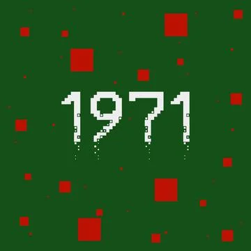 The 1971 year numeric typography text vector design 库存插图