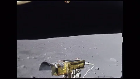 1972-Apollo 17 / NASA / Moon Buggy / Travelling Shot / 1972 Stock Footage