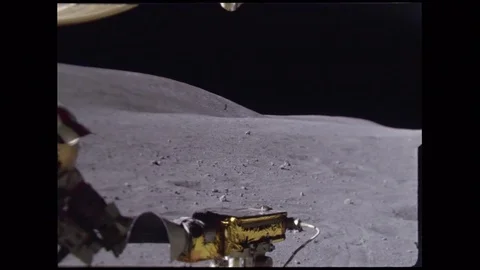 1972-Apollo 17 / NASA / Moon Buggy / Travelling Shot / 1972 Stock Footage