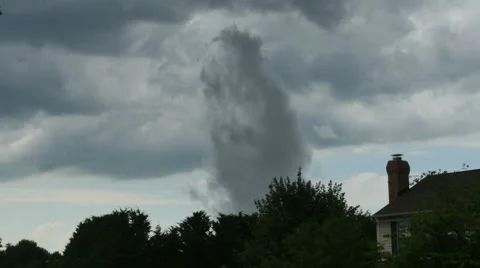 1972 Intersting Dark Storm Clouds at Neighborhood, HD Stock Footage 40482832