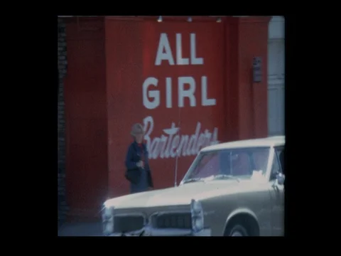 1972 Montage of strip clubs in San Francisco Red Light district Stock Footage
