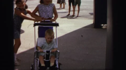 1972: mother with small child is seen LYNBROOK, NEW YORK Stock Footage