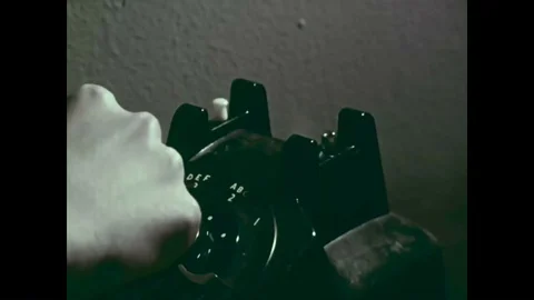 1973 - An ATF forensic scientist uses voice recognition equipment. Stock Footage 94259807