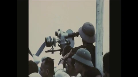 1973 - A C141A Air Force plane lands at Hanoi Airport to collect American POW Stock Footage 83419555